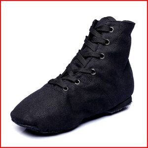 Canvas Jazz Dance Shoes Split Sole Lace Up Ankle Boots for Women Men